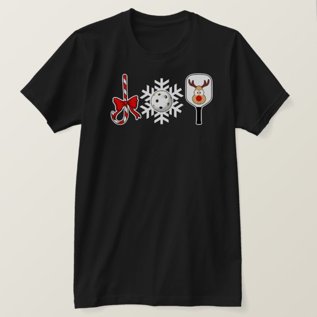 Camiseta Joy Candy Cane Snowball Deer (Frente do Design)