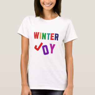 Camiseta Joy de inverno - Letras Coloridas Cozinhas