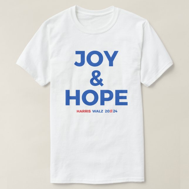 Camiseta Joy e Hope - Harris Walz 2024 (Frente do Design)