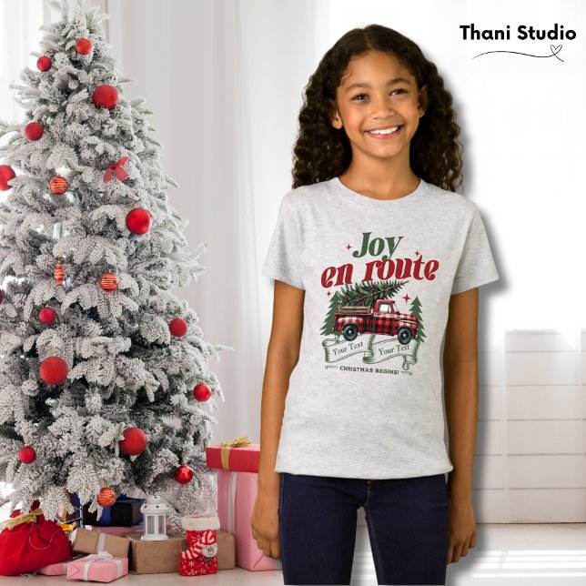 Camiseta Joy em rota Natal Começa Caminhão e Árvore X-Mas (Criador carregado)