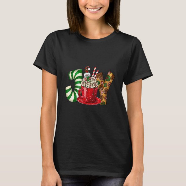 Camiseta Joy Gnome Coffee Latte Cups Cookies Christmas (Frente)