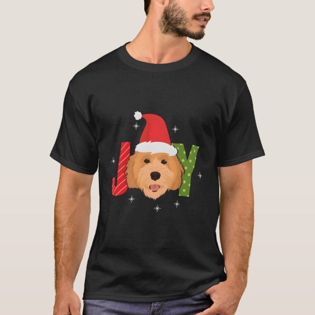 Camiseta Joy Goldendoodle Labradoodle Natal (Frente)