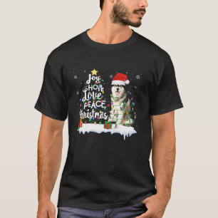 Camiseta Joy Hope Adora Árvore de Natal Paz Siberian Husky