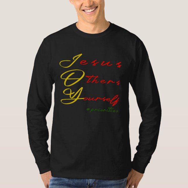 Camiseta JOY Jesus Others Yourself priorities Christian Chr (Frente)