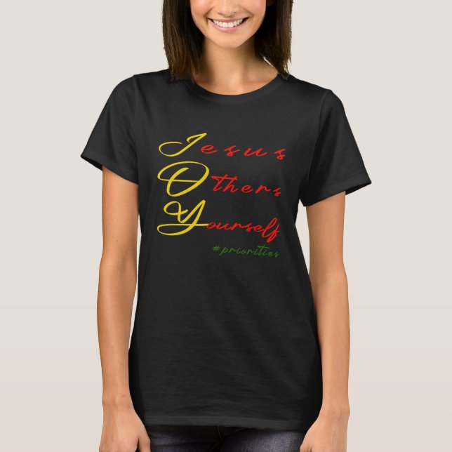 Camiseta JOY Jesus Others Yourself priorities Christian Chr (Frente)