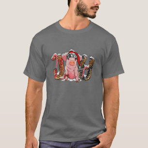 Camiseta Joy Joy Joy Joy Joy Joy Natal Com Porco Bonito Com