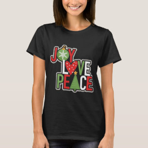 Camiseta Joy Love Peace Natal Festivo