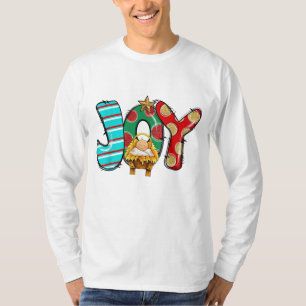 Camiseta Joy Manger Scense Peace Love Miracle Baby Jesus Ch