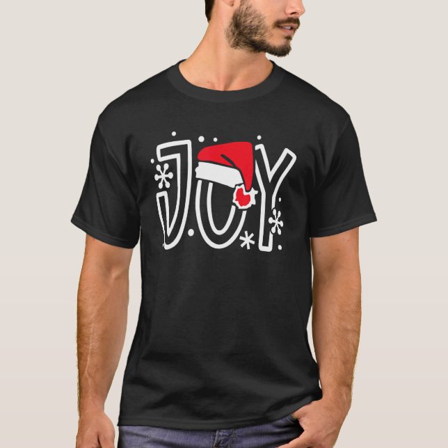 Camiseta Joy Merry Christmas Family Matching  For Men Women (Frente)