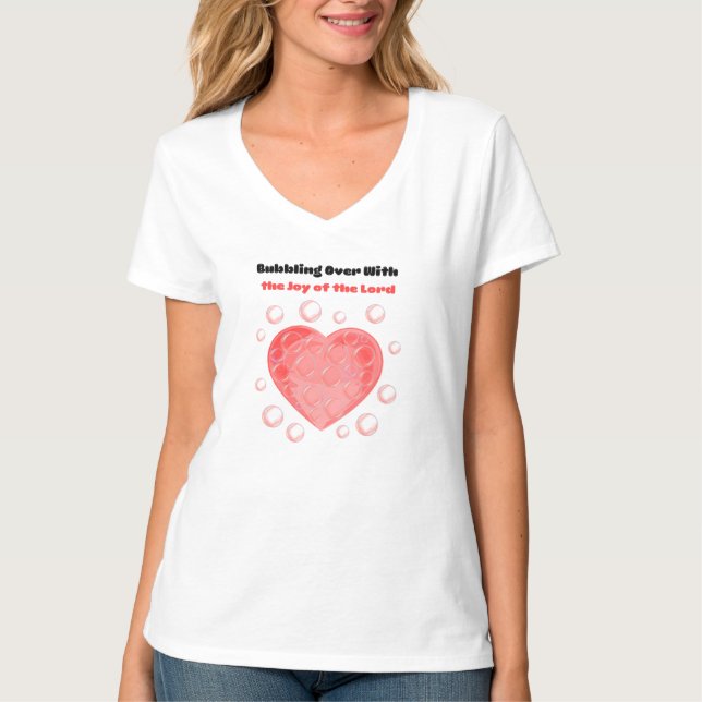 Camiseta Joy of the Lord w/red heart T-shirt (Frente)