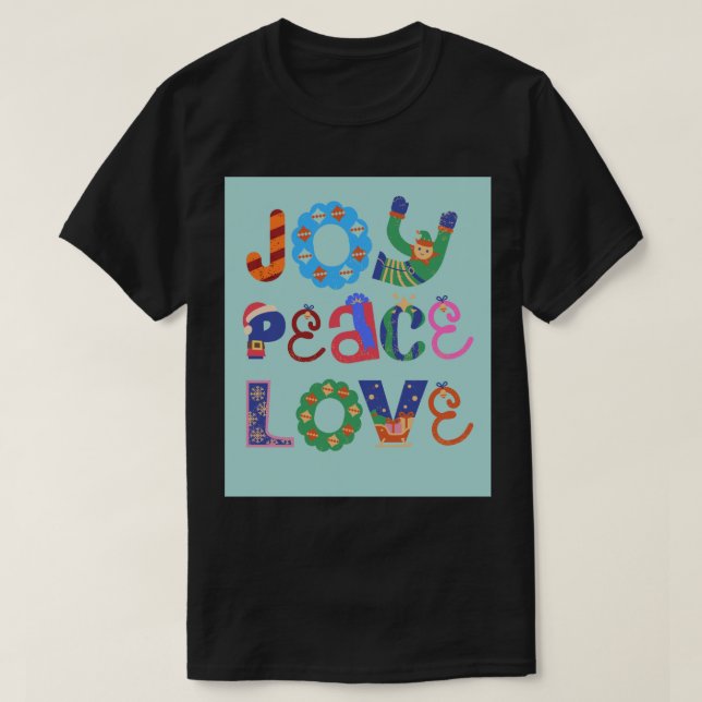 Camiseta Joy , peace, love– Inspirational t shirt design  (Frente do Design)