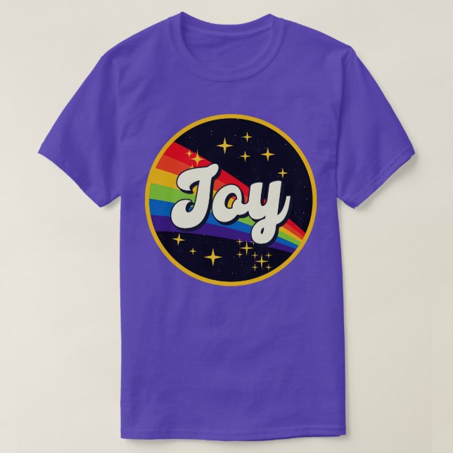 Camiseta Joy Rainbow No Space Vintage Style (Frente do Design)