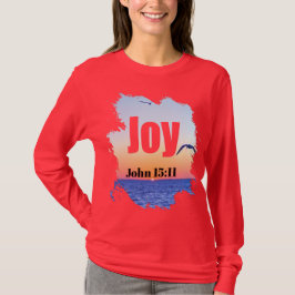 Camiseta Joy Scripture Glowing Sunset Over Water
