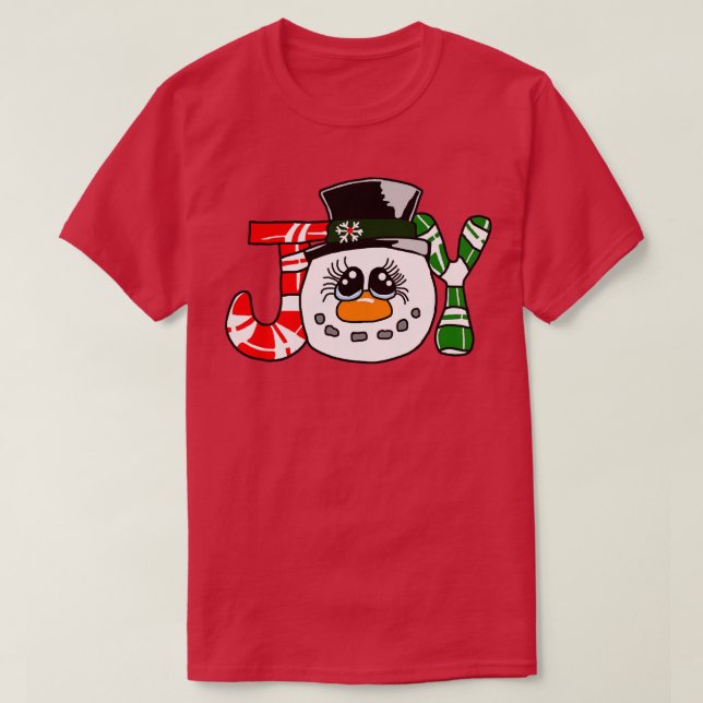 Camiseta Joy Snowman de Natal (Frente do Design)
