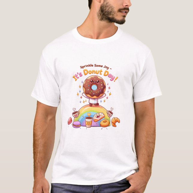 Camiseta Joy Sprinkle: Dia da Rosquinha Irresistível (Frente)