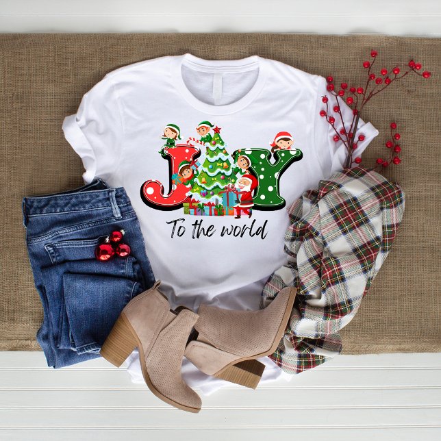 Camiseta Joy The world Christmas T-shirt Elves Tree (Criador carregado)