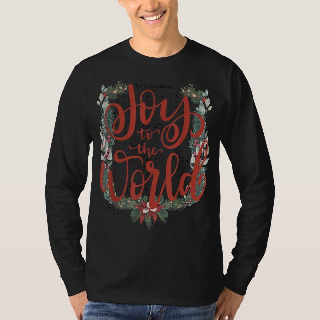 Camiseta Joy-To-The-World Christian Christmas Jesus Birth M (Frente)