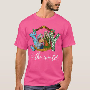 Camiseta Joy To The World Christmas Jesus Christian Nativit