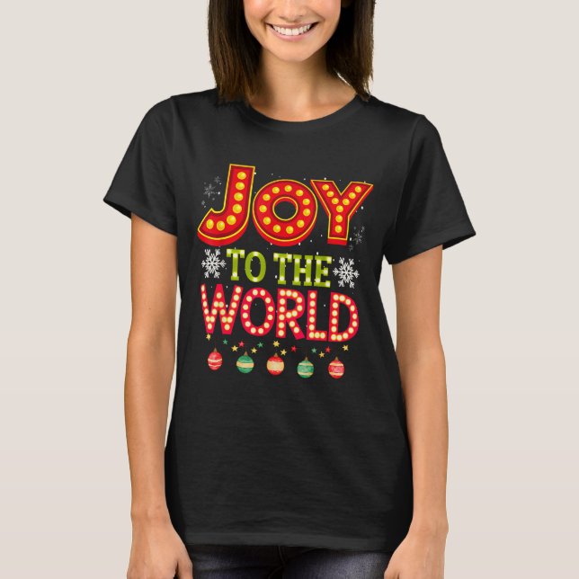 Camiseta Joy To The World Christmas Pajamas For Kids, Women (Frente)