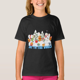 Camiseta Joy To The World Christmas Snowman