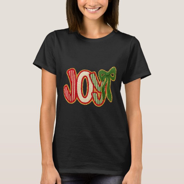 Camiseta Joy To The World Crochet Jesus Christian Holiday C (Frente)