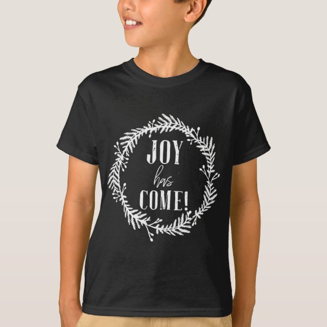Camiseta Joy To The World Jesus Chegou Fofo De Natal (Frente)