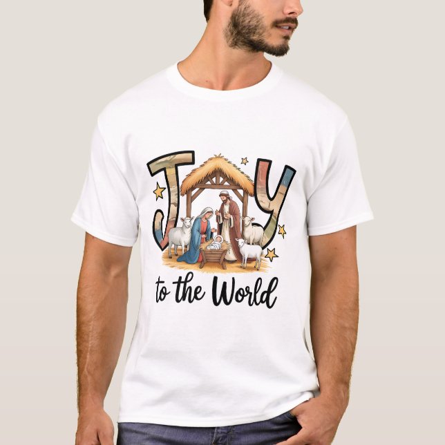 Camiseta Joy to the World,Jesus Christmas  (Frente)