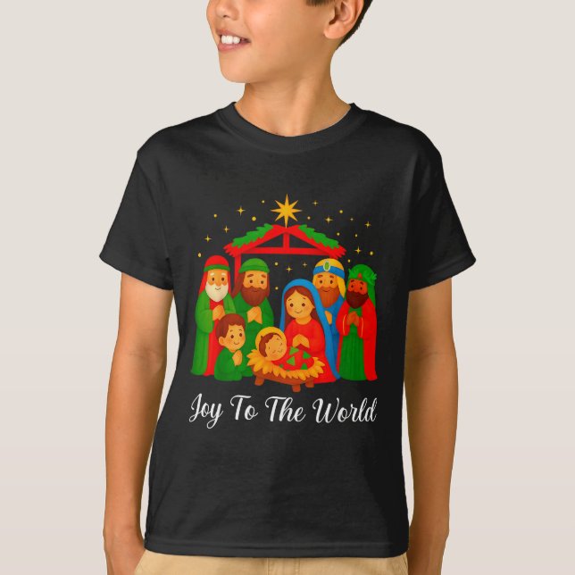Camiseta Joy To The World Ugly Christmas Sweater Xmas Squad (Frente)
