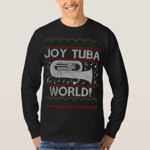 Camiseta Joy Tuba World Engraçado Natal Ugly Xmas Sweater