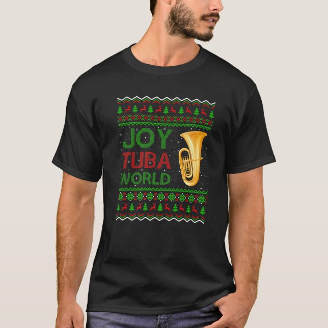 Camiseta Joy Tuba World Music Lover Xmas Gift Ugly Tuba Chr (Frente)