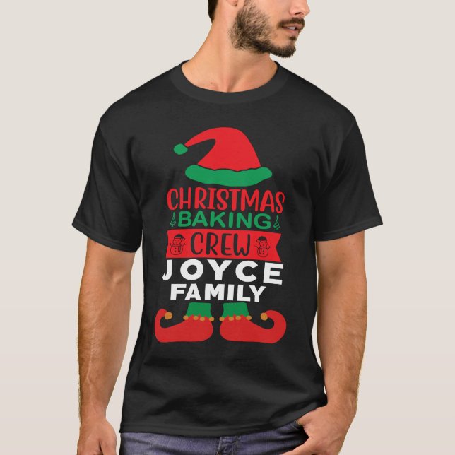 Camiseta Joyce Família Natal Batendo Tripulação Corresponde (Frente)