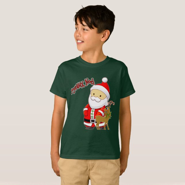 Camiseta Joyeaux Noel caçoa o t-shirt do Natal (Frente Completa)