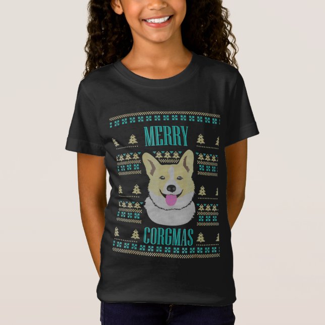 Camiseta Joyeux Corgmas Ugly Christmas Corgi (Frente)