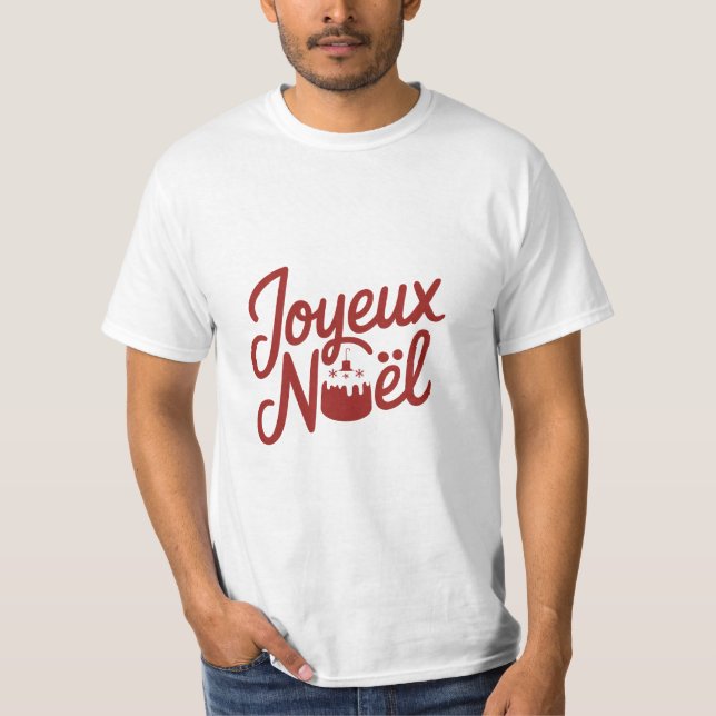 Camiseta Joyeux Noël - Bûche de Noël Christmas T-Shirt (Frente)