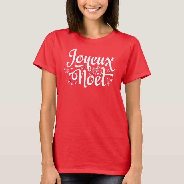 Camiseta Joyeux Noel Red French Feliz Natal (Frente)