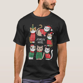 Camiseta Joyeux Nol French Cats Christmas Tee Unisex Kids B