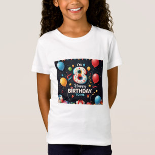 Camiseta Joyful 8th Festa de aniversário Girls'