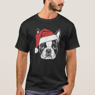 Camiseta Joyful Boston Terrier Papais noeis Dog em Boston T
