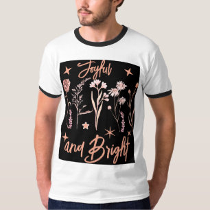 Camiseta Joyful e Bright Wildflower Design - Boho Floral