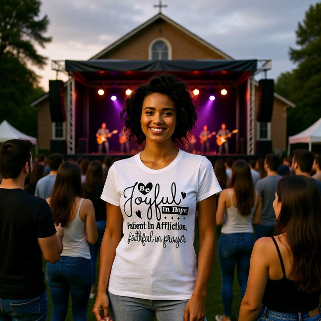 Camiseta Joyful Hope Patient Affliction Faithful Prayer Tee (Criador carregado)