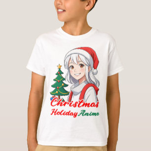 Camiseta Joyful kawaii Girl - Animação de Natal