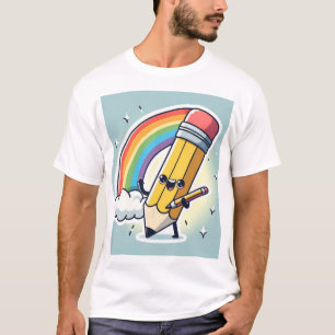 Camiseta Joyful Pencil Rainbow Tee