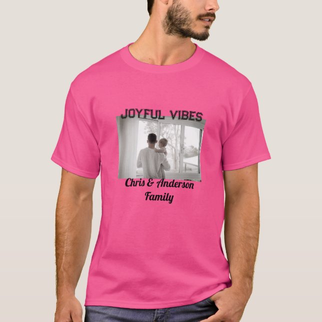 Camiseta Joyful Vibes pai filho da família Natal p (Frente)