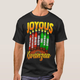 Camiseta Joyous Kwanzaa Kinara Candles Ombre 7 Princípios
