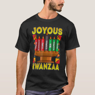 Camiseta Joyous Kwanzaa Kinara Candles Ombre 7-Princípios