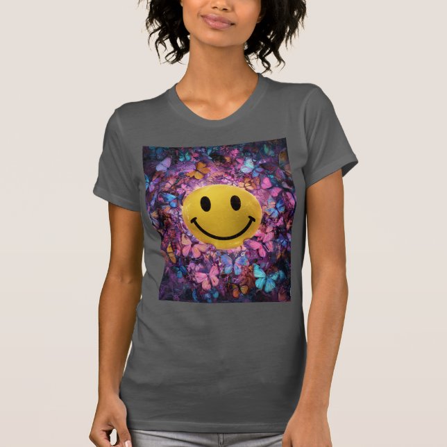 Camiseta Joyous Transformation — Happiness in Bloom (Frente)