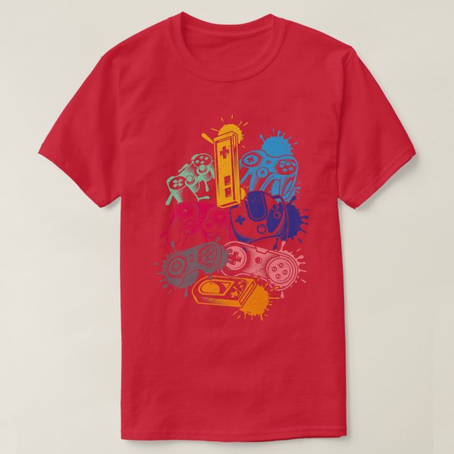 Camiseta Joystick Controller Vídeo Game Player Joystick (Frente do Design)