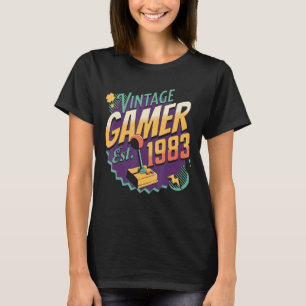 Camiseta Joystick Retro Gamin da Vintage Gamer 1983