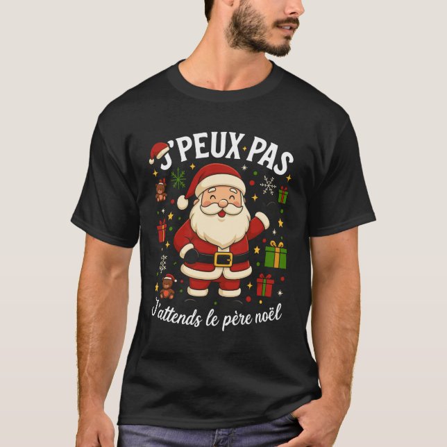 Camiseta J'peux pas J'attends Le Père Noël pull noel (Frente)