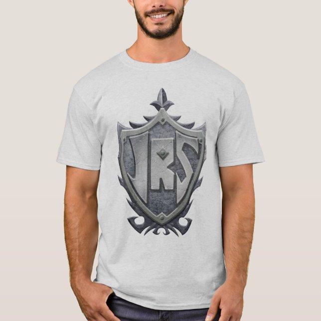 Camiseta JRS: O t-shirt básico dos homens, cinza (Frente)